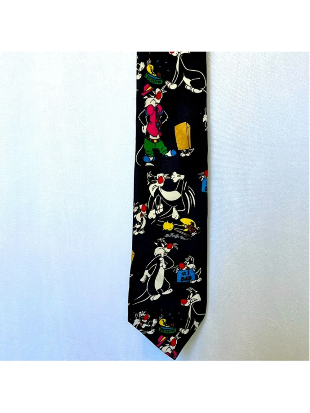 Vintage 1993 Warner Bro Studios Looney Tunes Graphic Tie #1 Dad Tweety Sylvester